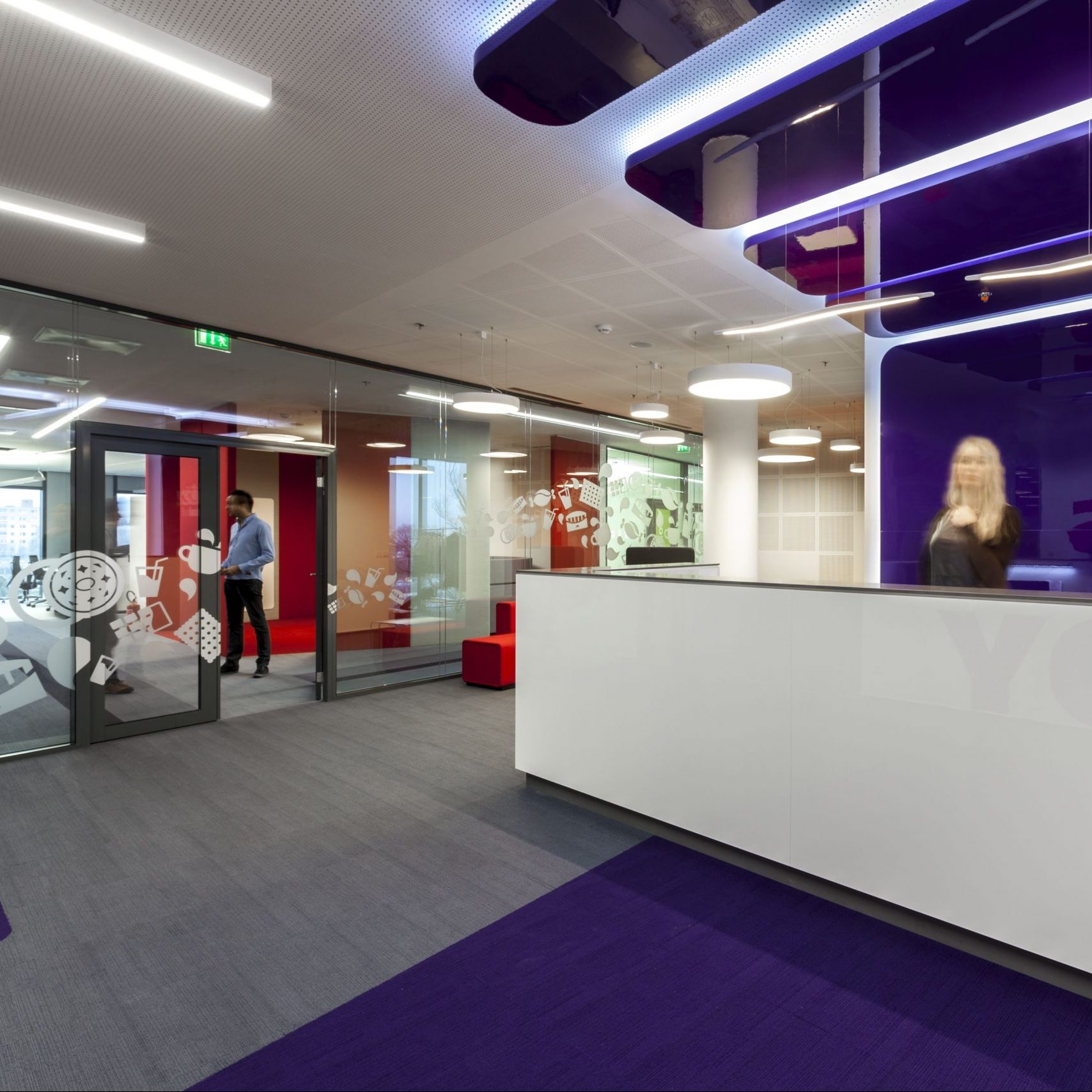 Reception area in modern office building